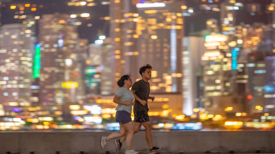 Running with Hong Kong's nightscape as your backdrop